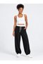 Women's Modal Fabric High Waist Loose Fit Side Piping Detailed Adjustable Leg Sweatpants - 2