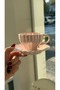 Pinky Shine Pearlescent Powder Porcelain 6-Person Turkish Coffee Cup Set - 5