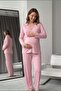 Veloria Shirt Collar Lace Embroidered Maternity and Postpartum Pajama Set - 3