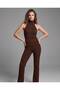 Women's Backless, Halter Neck Knitwear Two-Piece Set