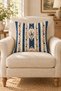 Navy Blue Floral and Bird Patterned 4 Throw Pillow Covers 1 Runner 5 Piece Decorative Set (Double Sided) - 6