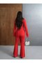 Women's Ivy Winter Top and Bottom Set Waist Belted Blouse Spanish Flare Pants - Imported Lycra Cotton Viscose Fabric - 2