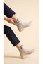 Low Heel Women's Bootie with Side Elastic and Double Buckle Detail with Zipper - 4