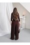 Women's Maris Long Sleeve Wide Leg Jumpsuit with Waist Belt - 6