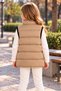 Girls' Inflatable Vest Water and Wind Resistant Micro Woven Fabric Plaid Lined Children's Vest with Zipper Pockets - 5