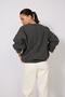 Buttoned Knitted Sweater with Sewing Details Anthracite - 5