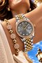 Round Case Gold Silver Gray Women's Wristwatch - 3Atm Water Resistant Steel Band Japanese Movement Gift Special Box Ghmb3023C3 - 2