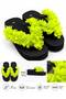 Mia Floral Flip Flops Black Beach Slippers Flip Flops Beach Party Slippers 4.5 cm - 4