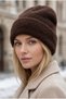 Women's Brown Winter Soft Bearded Beret Cotton Textured Plush Hat