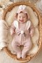 Baby Girl 100% Organic Cotton Rabbit Pompom Hat Newborn Long Sleeve Booties Jumpsuit Set 0-9 Months
