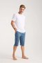 Men's Pocketed Cotton Combed Shorts Indigo - 2