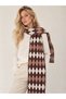 Baklava Pattern Scarf Hat Set - Angora Soft Knitwear Plaid Checkered - 3