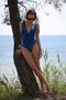 Women's Tasseled Swimsuit Cobalt Blue - 7