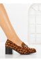 Pantofi cu toc gros model leopard din material textil Flaelyn - 5