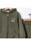 Basic Patterned Hooded Kangaroo Pocket Zippered Printed Boy's Cardigan/Elastic Waistband Sweatpants 3-Piece Set - 3