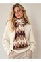 Baklava Pattern Scarf - Long Angora Soft Knitwear Plaid Checkered - 2