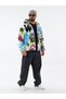 Full Graffiti Patterned Zippered Men's Plush Jacket Coc3607 - 2