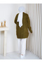 Women's Circular Neck Oversize Knitwear Tunic Sweater Tesettür - 7