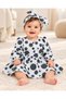 3-18 Months Baby Girl Polka Dot Belted Dress and Headband Set - 4