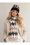 Baklava Pattern Scarf Hat Set - Angora Soft Knitwear Plaid Checkered