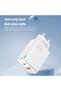 BTC-25 45W GaN Fast Charger Dual Port PD 3.0 USB-C + USB-A, EU Plug, With USB -C to Lightning Cable - White - 5