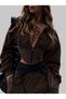 Gorgeous French Velvet Corset Detailed Top and Bottom Set with Wide Legs - 3