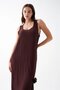 Women's Plum Lace Textured Slit Long Nightgown – Elegant and Comfortable Nightgown - 5