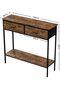 3 Tier 110cm Console Table Reception Table with Storage Shelf for Entrance - 2