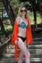 Women's Kimono Pareo Beach Dress Orange - 5