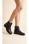 Cream Side Buckle Zippered Leather Look Short Classic Women's Booties
