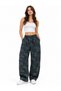 Women's Anthracite 8272 Camouflage Trousers with Elastic Waist