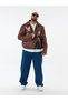 Pigeon Patterned Velvet Zippered Men's Jacket Coc3596 - 3