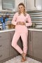 Women's Velvet Pajama Set Pink - 6