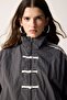 High Collar Mesh Lined Napoleon Jacket I1696Ax26Au - 4