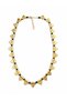 Matte Gold Necklace with Triangle Plate Form and Green Detail