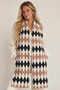 Baklava Pattern Scarf - Long Angora Soft Knitwear Plaid Checkered - 2
