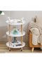 Round Side Table -3 Tier White - Versatile Space-Saving Elegant Design End Coffee Side Table Nightst - 2
