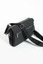 Black Adjustable Long Strap Water Resistant Lacoste Fabric Women's 6-Compartment Cross Shoulder Bag - 7