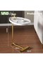 C Shaped End Table, Coffee Table, Round Side Table, Couch Table, Snack Side Table, for Small Spaces, - 2
