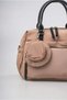 Women's Multi-Pocket Zippered Hand and Shoulder Bag with Hat Charm Detail, Daily Useful Bag, Beige 18546 - 4