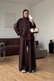 Women's Brown Hijab Oversized Tunic and Wide-Leg Pants Two-Piece Set Nms106 - 2