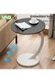 C Shaped End Table, Coffee Table, Round Side Table, Couch Table, Snack Side Table, for Small Spaces, - 3