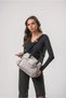 Women's Multi-Pocket Zippered Hand and Shoulder Bag with Hat Charm Detail, Daily Useful Bag, White 18546 - 2