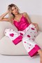Soft Satin Athlete Pants Set Nightgown - 2