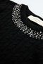 Collar Embroidered by Hand Wool Blended Knitwear Blouse - 7