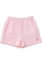 Girl's Pink Elastic Waist Combed Cotton Shorts Light Pink
