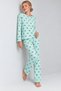 Women's Comfort Flexible Green Pajama Set 4801 - 4