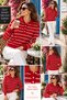Women's Sport Polo Collar Striped Mercerized Long Sleeve Seasonal Sweater - 4