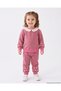 Girl's Winter 3-Strand Ruffled Daisy Detailed, Collared, Thick Tracksuit Set for Ages 2-3-4-5-6 - 4