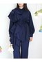 One-Shoulder Ruffle Pants Suit - 61848 - Navy Blue - 3